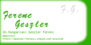 ferenc geszler business card